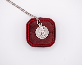 Antique Art Nouveau French Catholic Mary Necklace