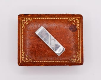 Vintage Sterling Silver Geometric Design Money Clip