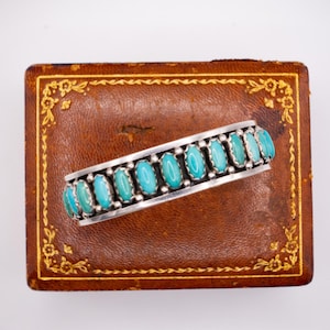 Murphy Platero Sterling Silver and Turquoise Navajo Cuff Bracelet