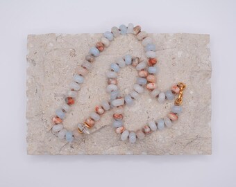 Asteria | Natural Sea Jasper and Gold Vermeil Beaded Layering Necklace | Bright Series