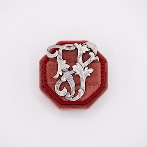 Mexican Sterling Silver Engraved Monogram "TP" Brooch