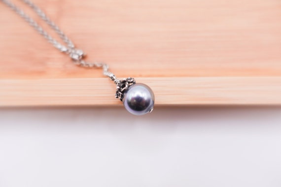 Vintage Art Deco Style Faux Tahitian Pearl Drop N… - image 5