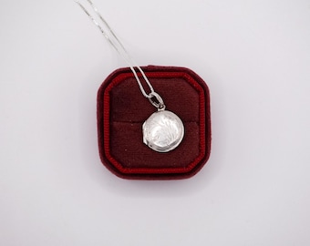 Delicate Sterling Silver Engraved Round Locket Necklace