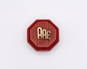 Mid-century Gold Vermeil Graphic AAF Monogram Brooch