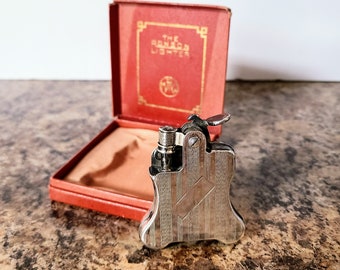 Antique Ronson Banjo Petrol Pocket Lighter, Patent 1918, With Original Box, Sparks!