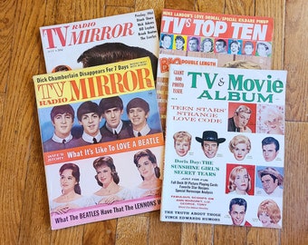 Four 1960s TV Movie & Radio Magazines, Gossip Photo Mags, Early Beatles Magazine