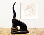 Vintage Overwaitea Vintage Cast Iron Advertising Stamp Seal Paper Embosser, Overwaitea Limited