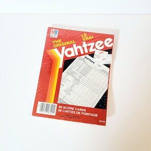 Vintage Yahtzee Scorecards, The Original Yahtzee, 80 Sheets, Milton Bradley Made In Canada, Unopened Package.