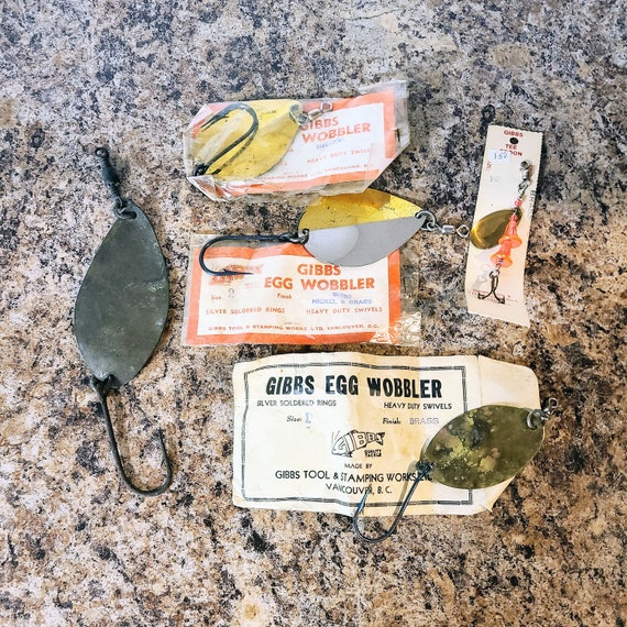5 Vintage Brass Gibbs Egg Wobbler Trolling Spoon Fishing Lures, Made in  Canada -  Canada