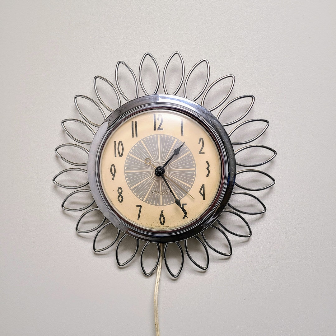 Vintage 1950s Westclox Electric Wall Clock Model Etsy