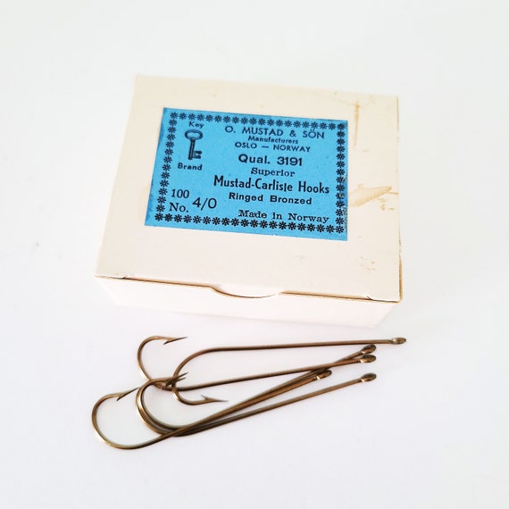 Buy Vintage Mustad & Son Fish Hooks, Mustad-carlisle Hooks, Size No.4/0,  100 Pieces, Key Brand Made in Norway, New 2.5 Ringed Bronzed Hooks Online  in India 