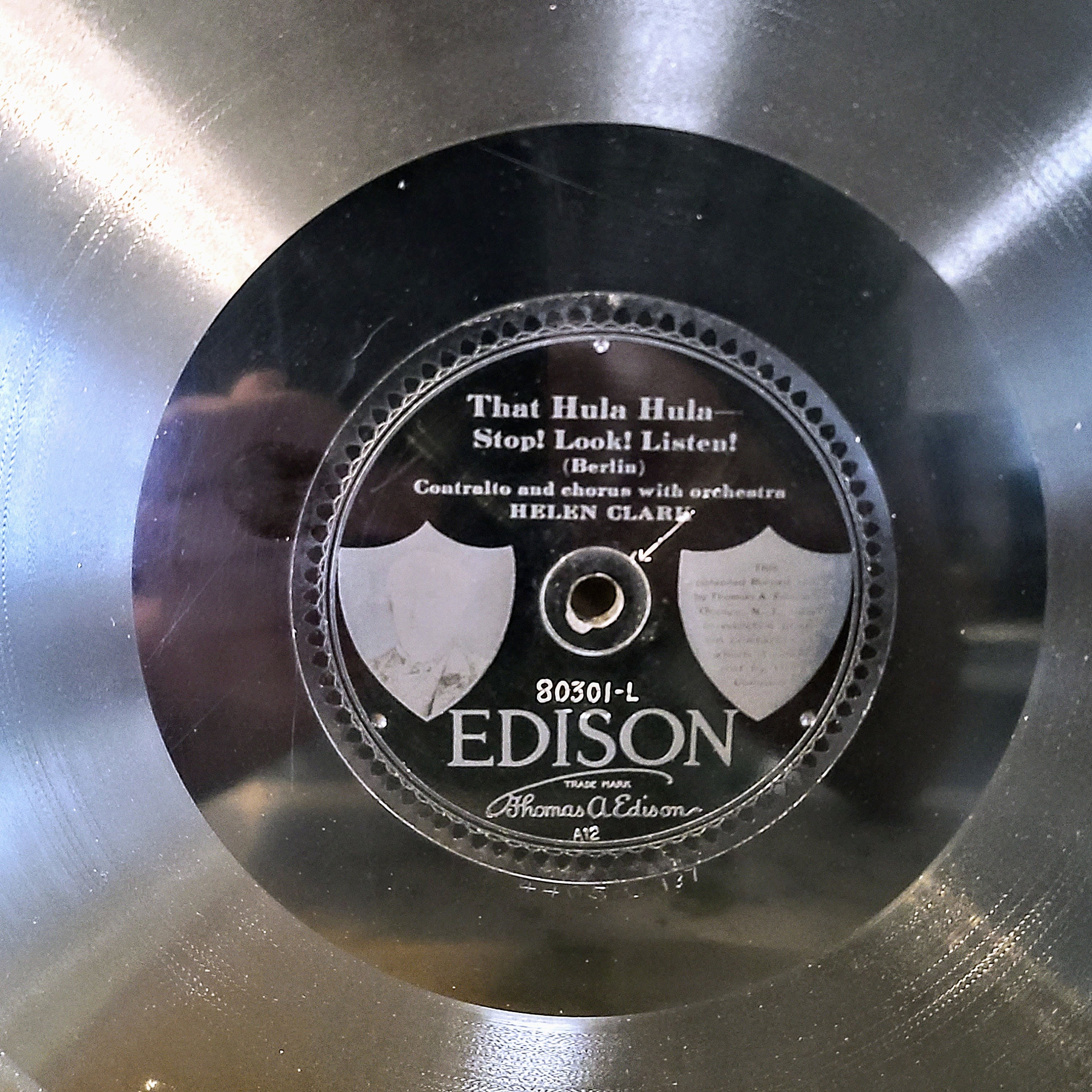 オルゴール　EDISON ヴィンテージ Antique Edison Diamond Disc, 1916, Disc #80301, With Paper