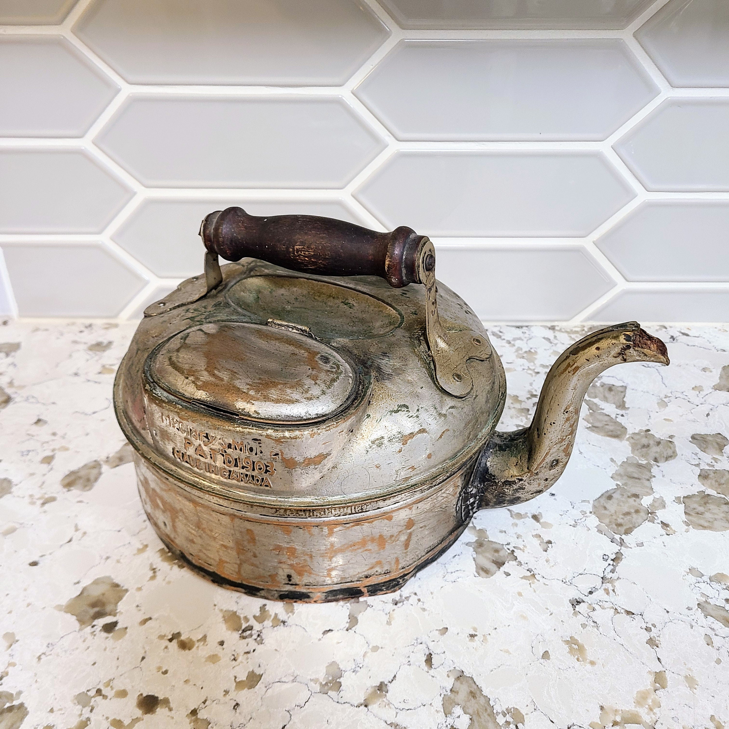 Antique copper and brass tea kettle – Paul Madden Antiques