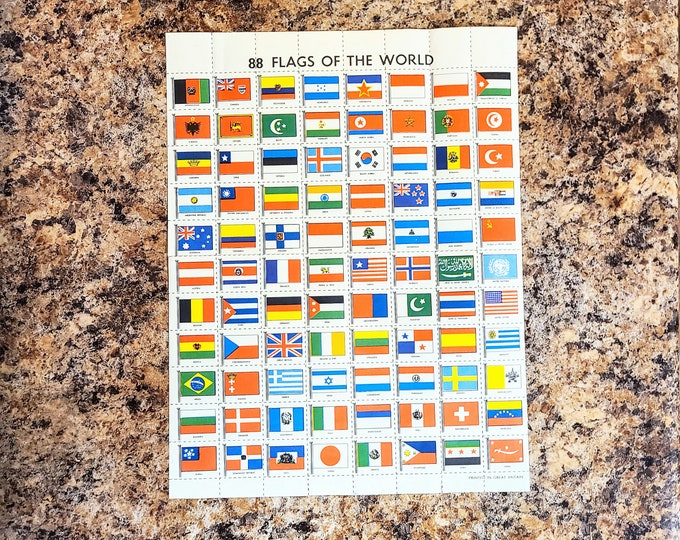 88 Flags of the World Stamp Sheet, Circa 1949-59, Printed in UK - Etsy ...