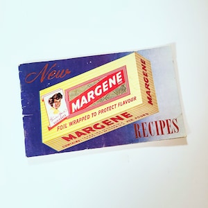 1949 New Margene Recipes Cook Book, Foil Endpapers, Canadian Cookbook