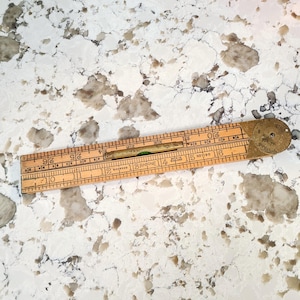 Antike Rabone No.1190 Buchsbaum 4-fach Lineal, 3 Fuß 36 "Länge mit eingebauter Wasserwaage, Made in England.