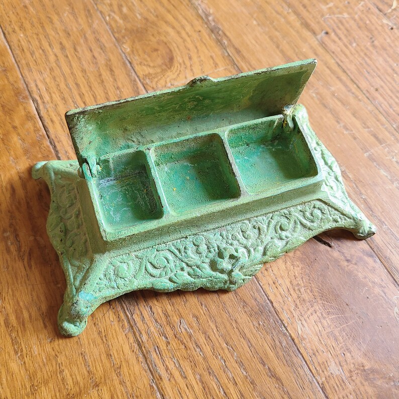 Antique Postage Stamp Holder French Victorian Desk Accessory Etsy