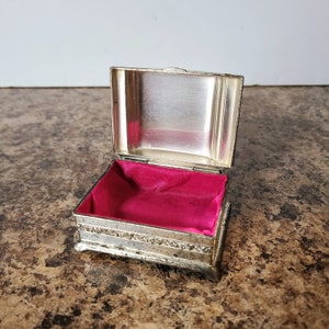 Occupied Japan 1940s Metal Trinket Jewelry Box, Made In Occupied Japan