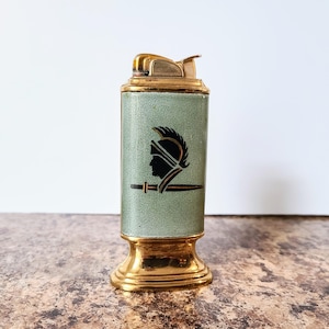 1954 EVANS Table Lighter, Petrol Cigarette Tablelighter &quot;Warrior&quot;, Made In USA, Works Great!