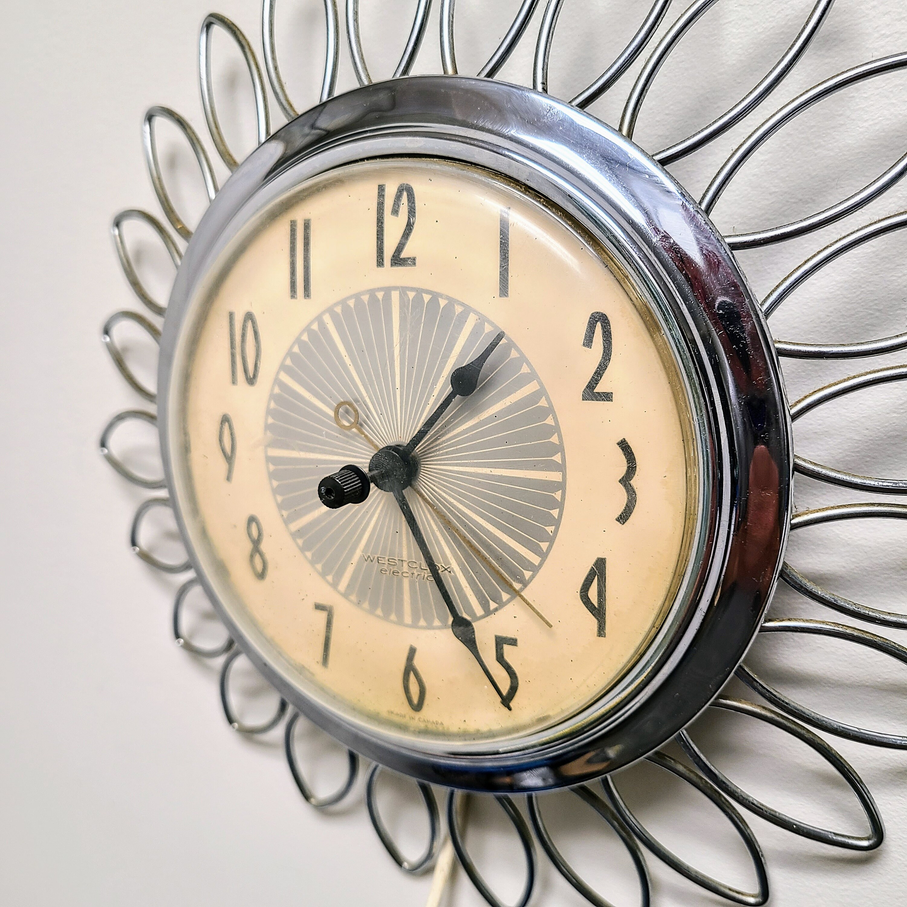 Vintage 1950s Westclox Electric Wall Clock Model Etsy Canada