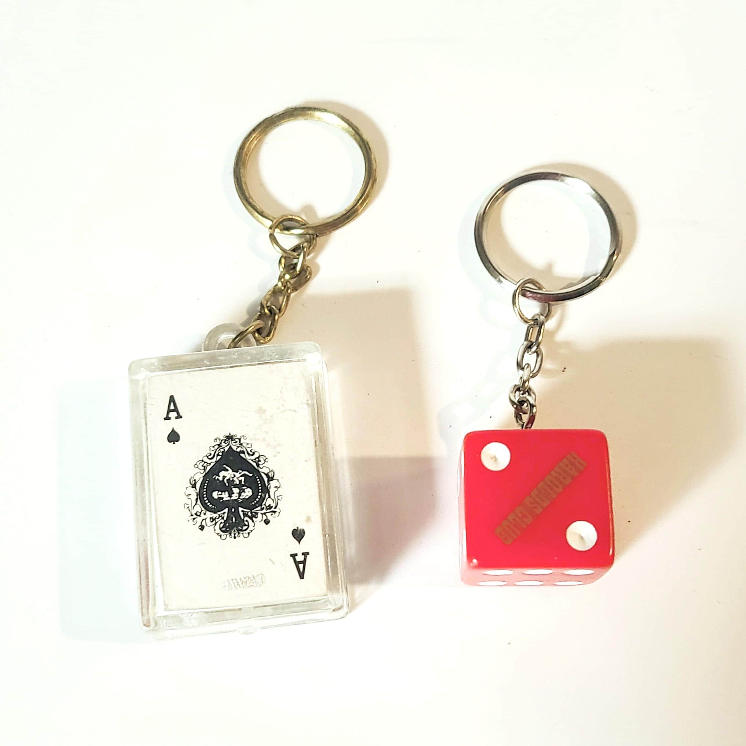 Vintage Casino Keychains, 54 Deck Miniature Playing Cards