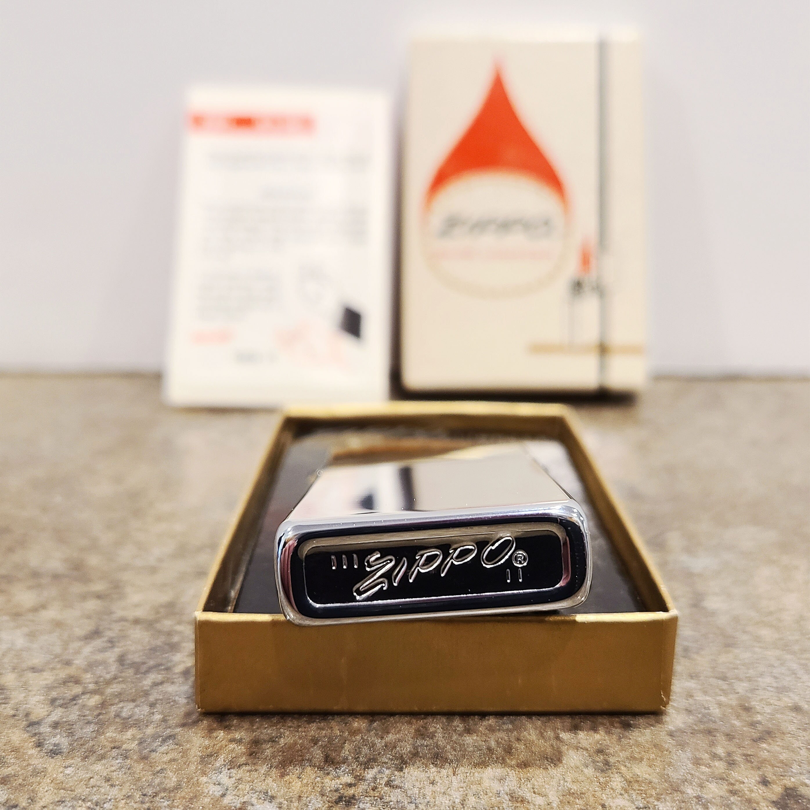 1969 Unfired ZIPPO Slim Lighter, US Air Force, With Original Box 