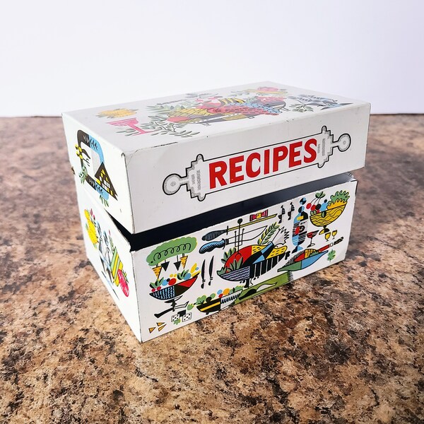 Metal Recipe Box Etsy
