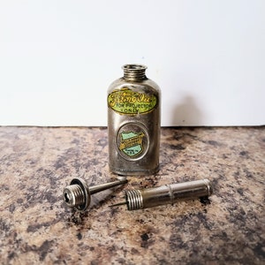 1930s Filmo Bell & Howell Projector Oil Tin Can Oil Dropper, Made In USA