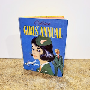 1963 Collins Girls&#39; Annual Book, Airline Stewardess Cover