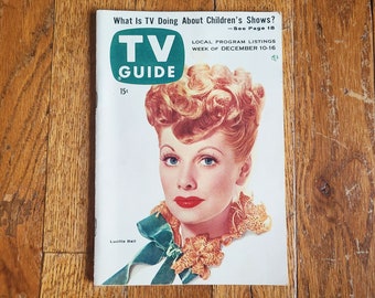 1955 Lucille Ball TV GUIDE Magazine, I Love Lucy, Desi Arnaz, December 10 1955.