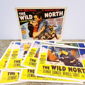 1952 'The Wild North'-lobbykaartenset, complete set van 8 kaarten, bioscooplobbykaarten