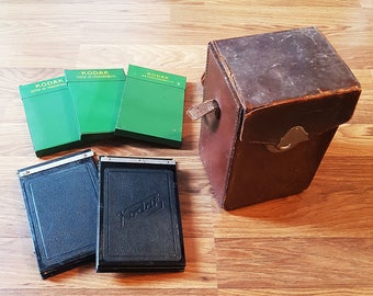 3 Packs of Kodak Super-XX Panchromatic, 2 Kodak Film Adapters, Leather Film Carrying Case