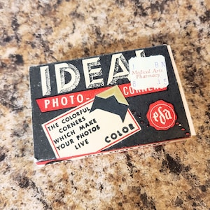 Coins photo idéaux des années 40, boîte en carton publicitaire rare, fabriqué en Irlande