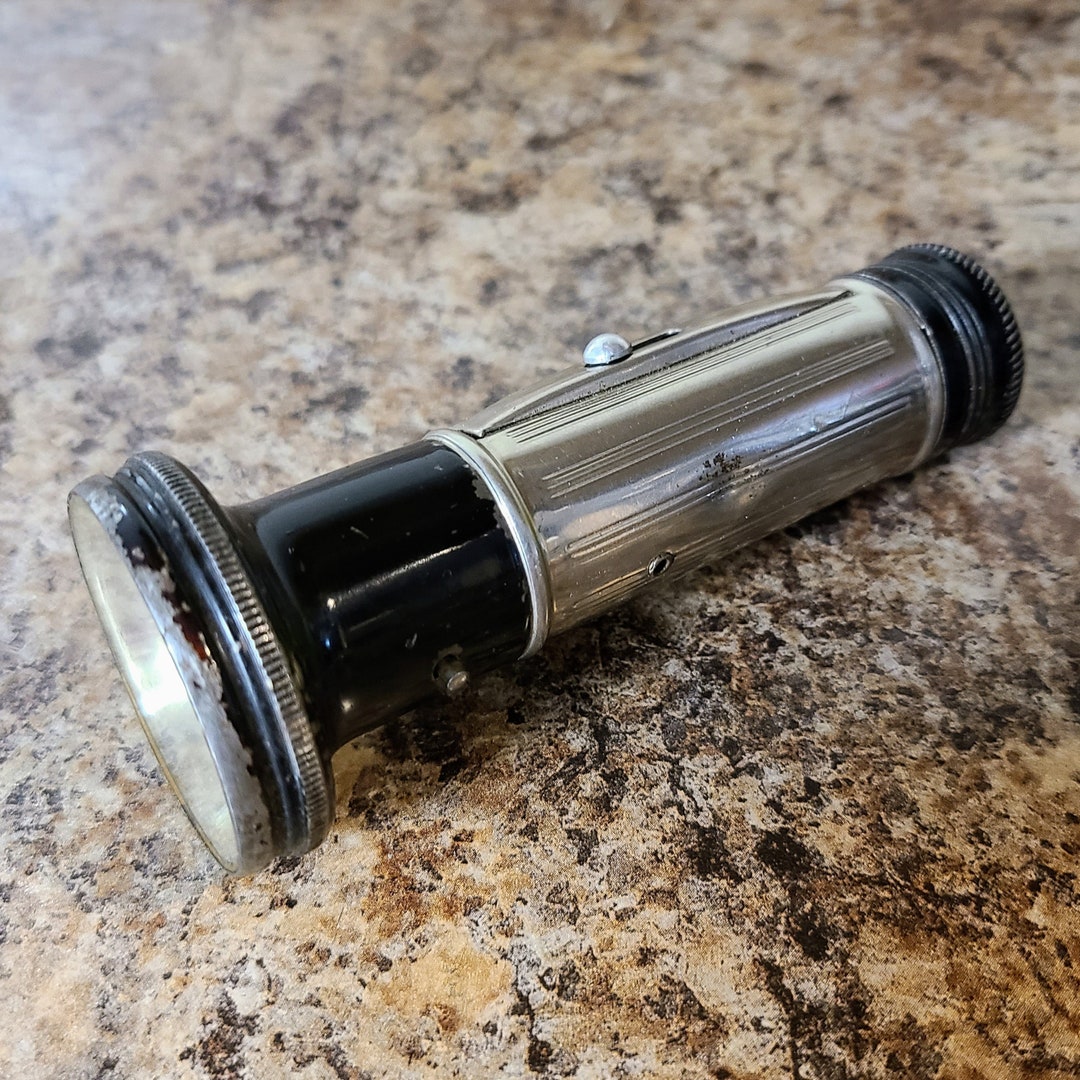 1930s Black & Chrome Flashlight Small Pocket Torch Not Etsy