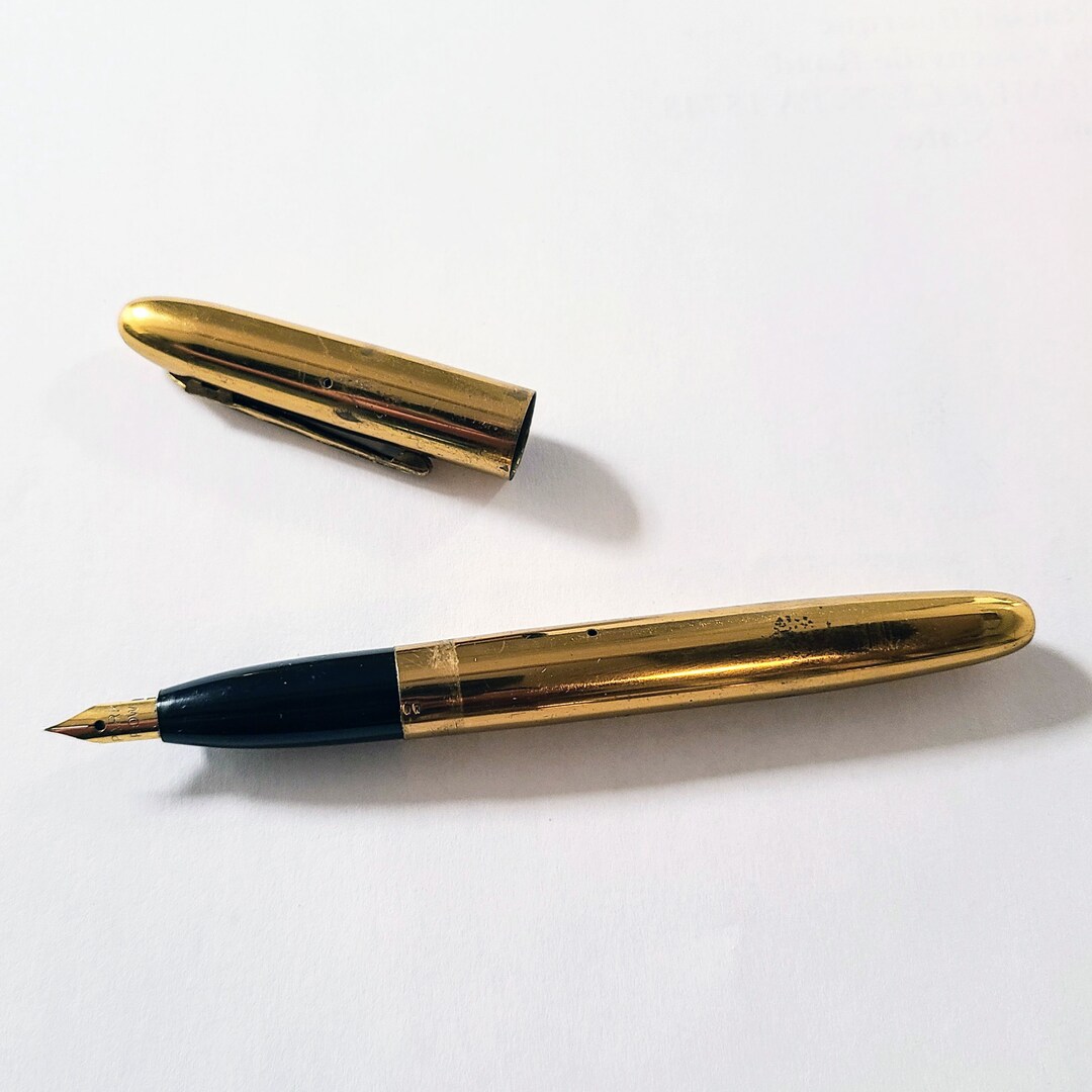 Vintage PARK ROW Gold Tone Fountain Pen Squeeze Converter Etsy
