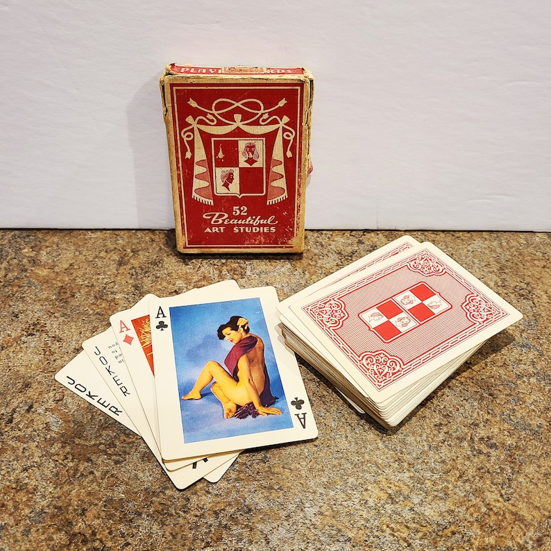 1940s Pinup 'Art Studies' Playing Cards, 52 Beautiful Art Studies Cards, Complete 54-Card Deck 