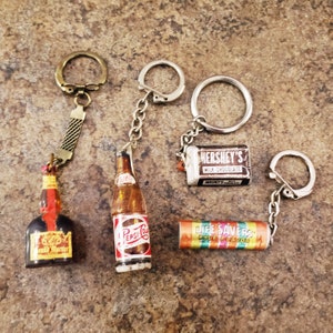 1960s Food Product Advertising Keychains, Life Savers, Hershey&#39;s Chocolate, Peps-Cola, Grand Marnier