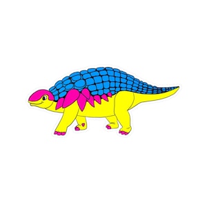 Calcomanía de vinilo troquelada del Orgullo Pansexual, calcomanía del dinosaurio Panoplosaurus, colores de la bandera del Orgullo Pansexual, calcomanía del Orgullo LGBTQIA