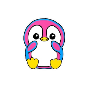 PANguin Kiss-Cut vinylsticker - pansexual pride