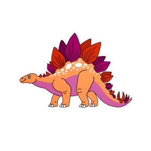 Stegosaurus - &quot;Sapphosaurus&quot; Lesbian Pride Kiss-Cut Vinyl Decals, LGBT Vinyl Sticker, , LGBTQ+ Decor, Pride Flag Laptop Sticker