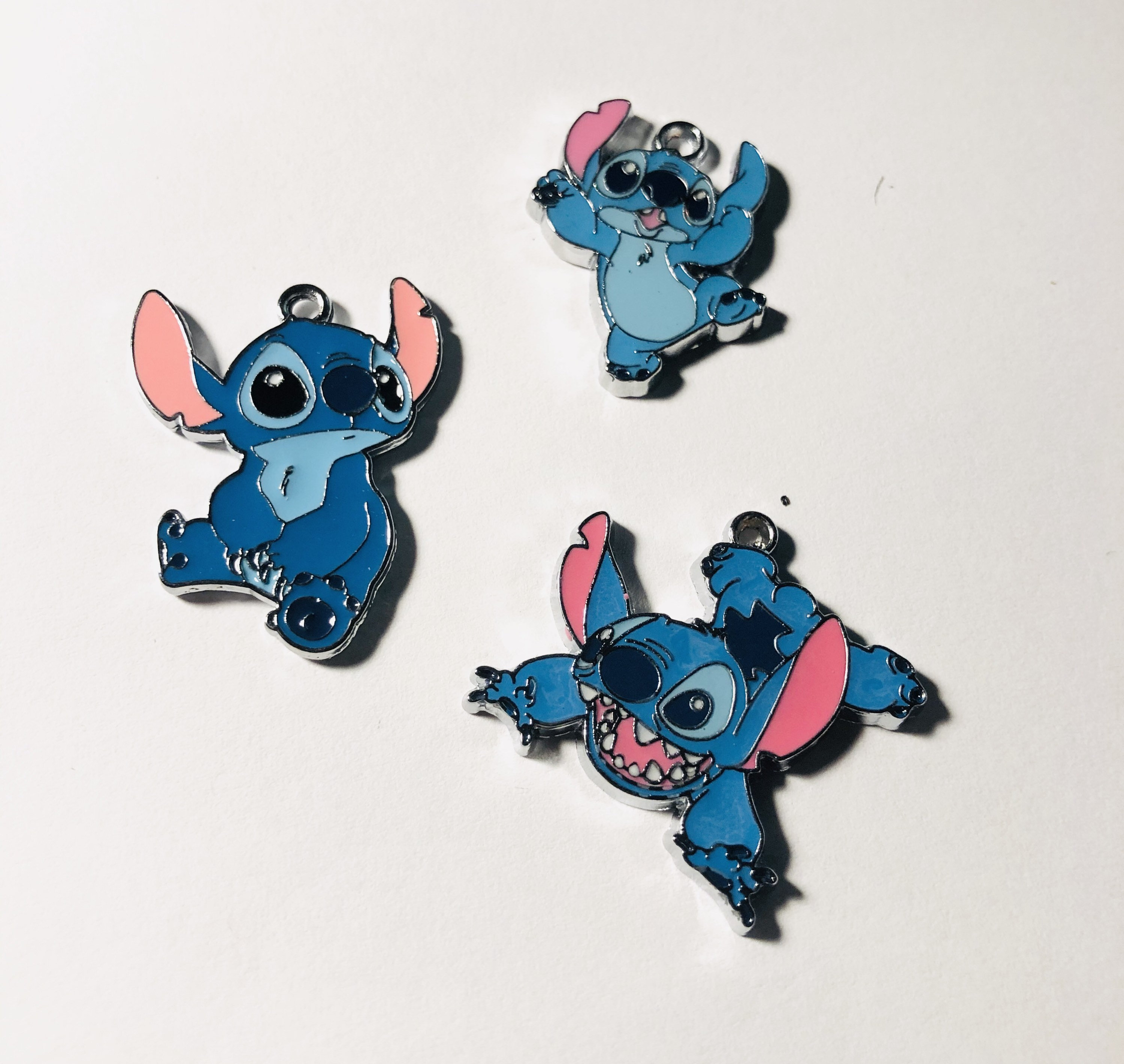 SUU 14pcs Anime Stitch Charms for Jewelry Making, Enamel Cartoon Stitch Pendant Charm for Bracelets and Necklaces or Earrings Crafting, Assorted Charm