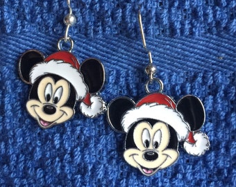 Mickey Mouse Santa Earrings