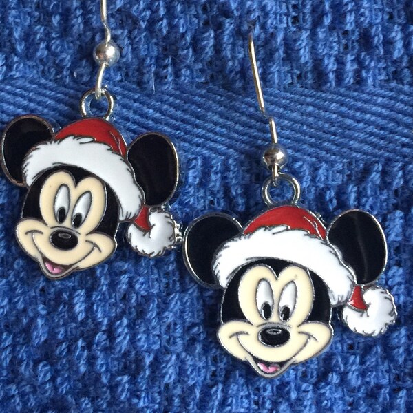 Mickey Mouse Santa Earrings