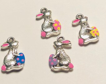 charm bracelet bicones Easter Line adjustable bracelet carrot charms Happy Easter charms bunny charms choose your charm,