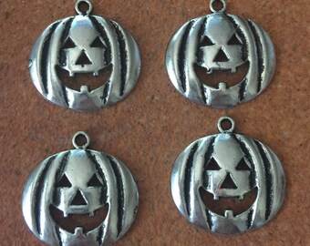 Silver Jack O Lantern Charms