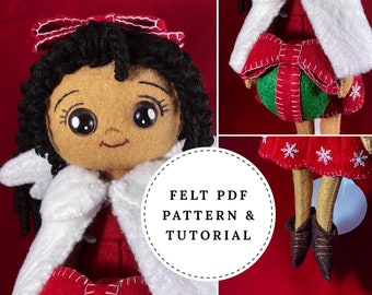 Felt Christmas Angel Doll Pattern PDF - Joy - Instructions Included - All Proceeds to Charity!