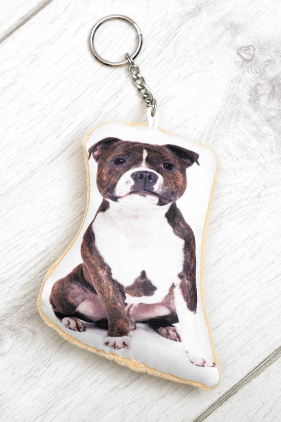 staffordshire bull terrier keyring