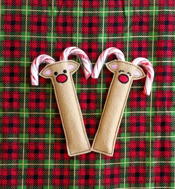 Reindeer Candy Cane holders Etsy