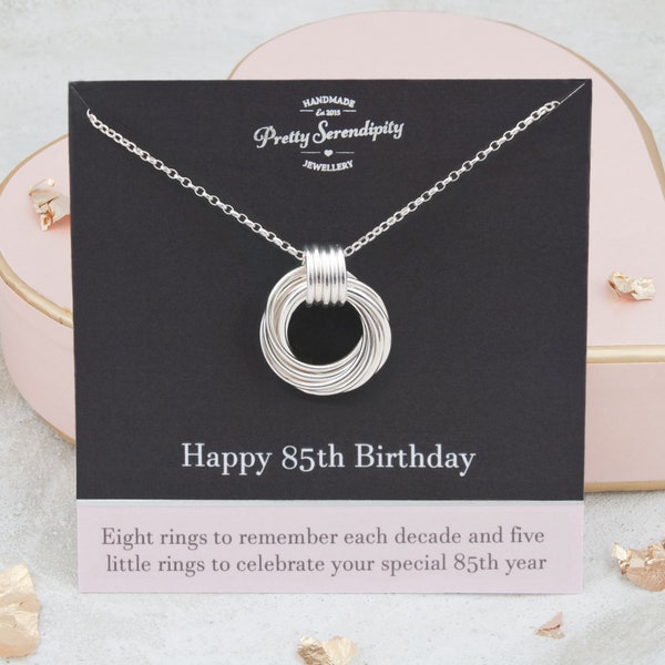 85th Birthday Necklace, 85th Birthday Gift For Her, Sterling Silver