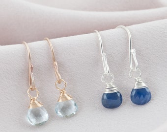 Birthstone Drop Earrings, Sterling Silver or 14ct Gold Fill, Gemstone Earrings, Birthday Gifts For Women, Handmade